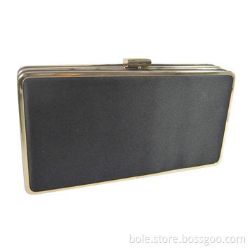 Evening Bag for Ladies with Metal Frame and Chains, Material is Satin
